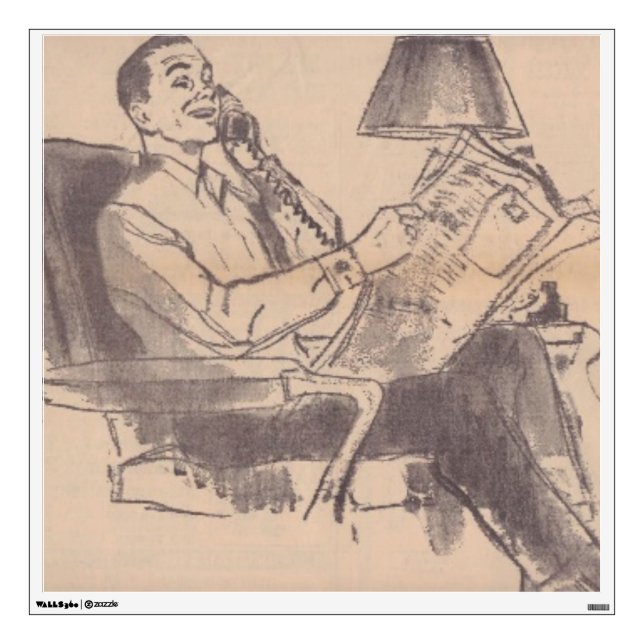 Vintage Newspaper Dad Wall Decal (Front)