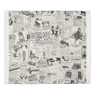 Vintage Newspaper  Duvet Cover