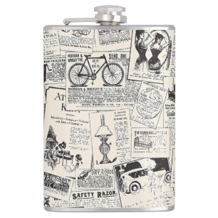 Vintage Newspaper Flask