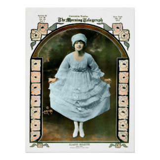 Vintage Newspaper Full Page Photo of Gladys Hulett Poster