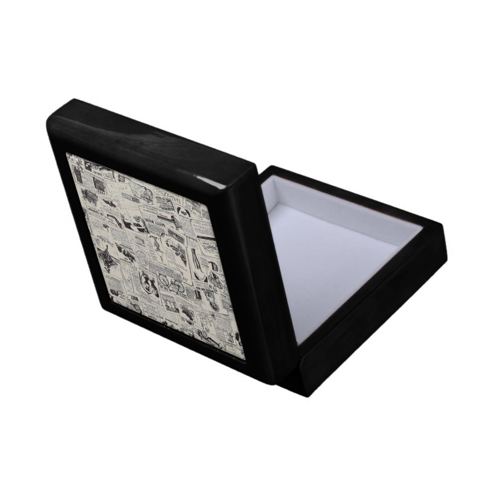 Vintage Newspaper Wooden Jewelry Keepsake Boxes, Gift for Mom, Gift for