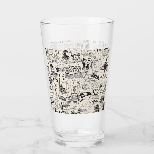 Vintage Newspaper   Glass (Front)