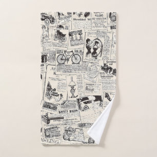 Vintage Newspaper  Hand Towel