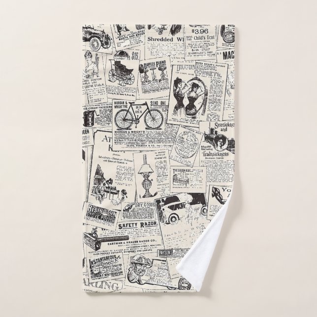 Vintage Newspaper  Hand Towel (Hand Towel)