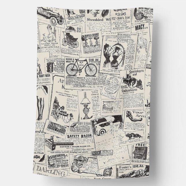 Vintage Newspaper   House Flag (Front)