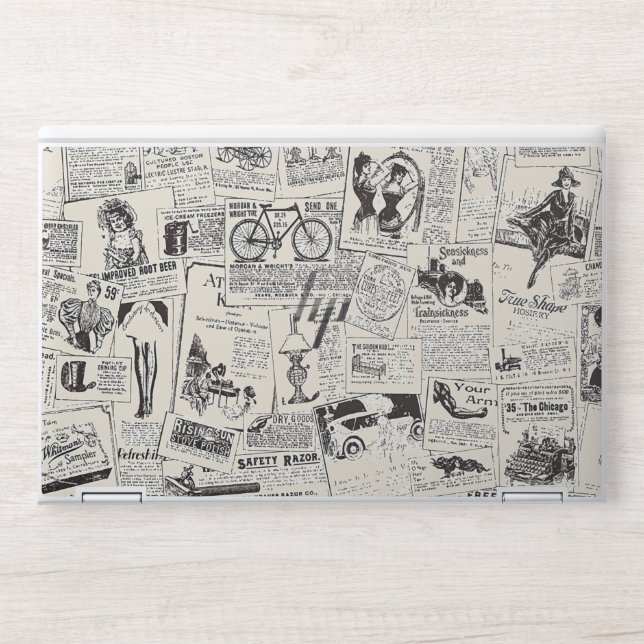Vintage Newspaper HP Laptop Skin (Front)