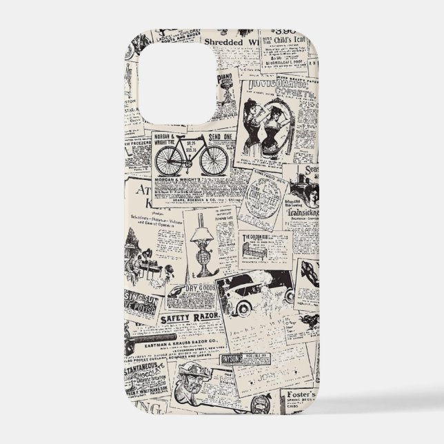 Vintage Newspaper   iPhone Case (Back)