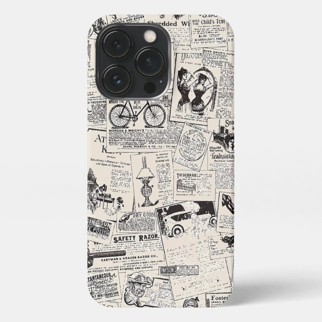 Vintage Newspaper  iPhone Case (Back)