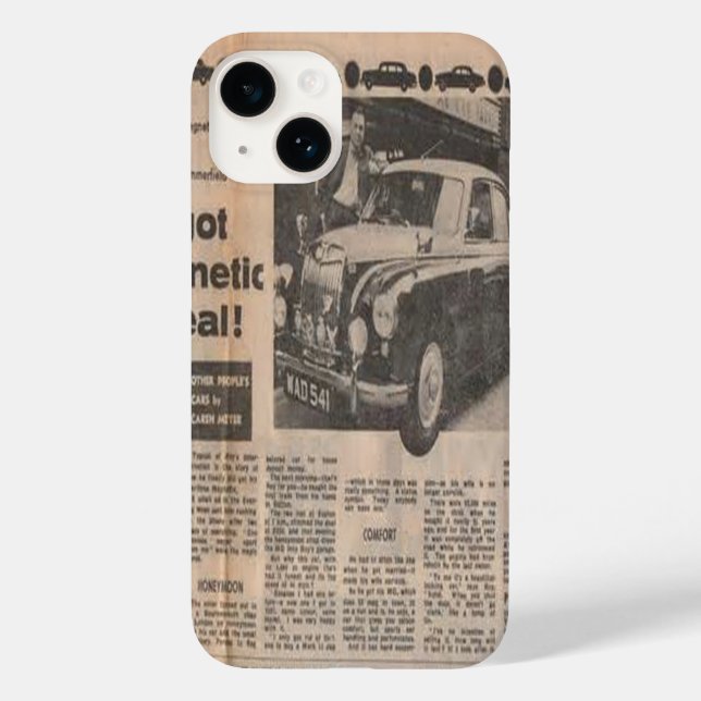 Vintage Newspaper iPhone Case - Retro Apple Phone  (Back)