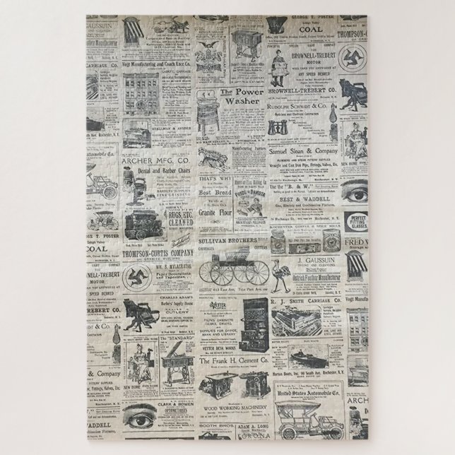 Vintage Newspaper  Jigsaw Puzzle (Vertical)