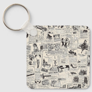 Vintage Newspaper Keychain