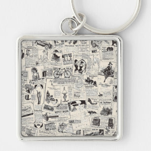 Vintage Newspaper Keychain