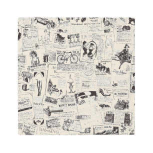 Vintage Newspaper Metal Print
