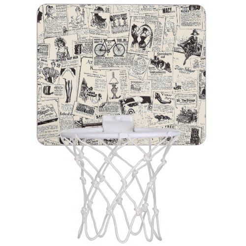 Vintage Newspaper  Mini Basketball Hoop