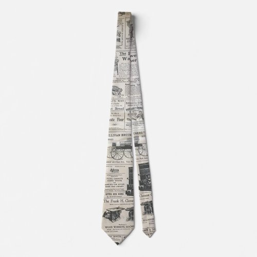 Vintage Newspaper Neck Tie