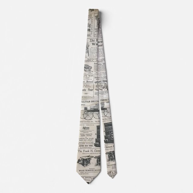 Vintage Newspaper Neck Tie (Front)