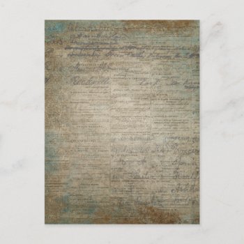 Vintage Newspaper Painted Postcard by BackgroundArt at Zazzle