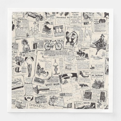 Vintage Newspaper   Paper Dinner Napkins