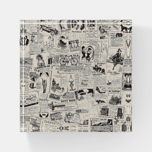 Vintage Newspaper   Paperweight (Front)