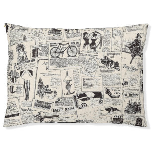 Vintage Newspaper Pet Bed