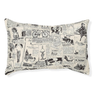 Vintage Newspaper   Pet Bed