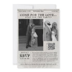 Vintage Newspaper Photo Unique Wedding Invitation 