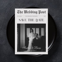 Vintage Newspaper Photo Wedding Save the Date