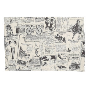 Vintage Newspaper  Pillow Case