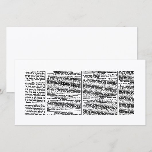 Vintage Newspaper Print (Front/Back)