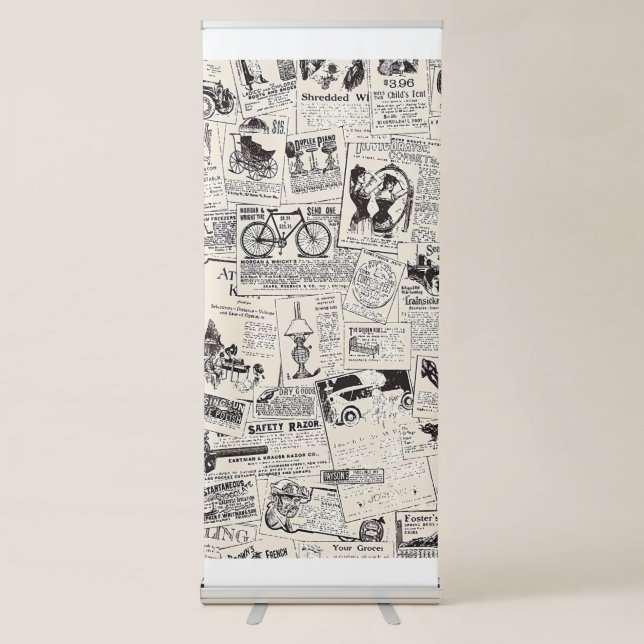Vintage Newspaper  Retractable Banner (Front)