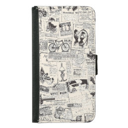 Vintage Newspaper  Samsung Galaxy S5 Wallet Case