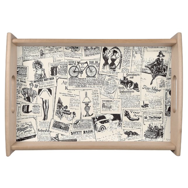 Vintage Newspaper  Serving Tray (Front)