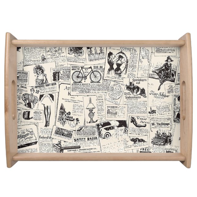 Vintage Newspaper  Serving Tray (Front)