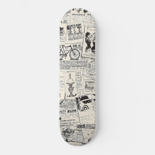 Vintage Newspaper Skateboard
