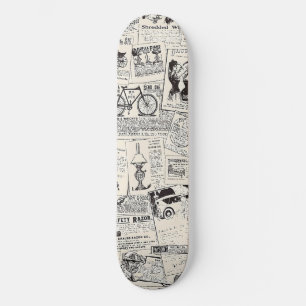 Vintage Newspaper   Skateboard