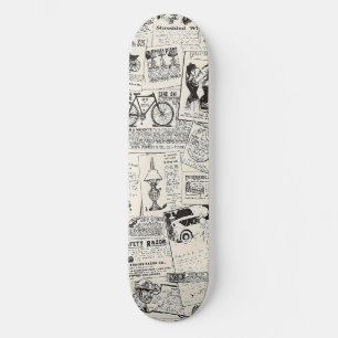 Vintage Newspaper   Skateboard
