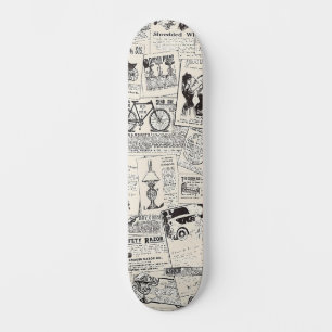 Vintage Newspaper Skateboard