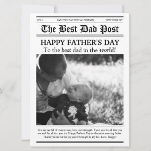 Vintage Newspaper Style Father’s Day Card