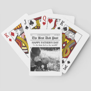 Vintage Newspaper Style Father’s Day Poker Cards