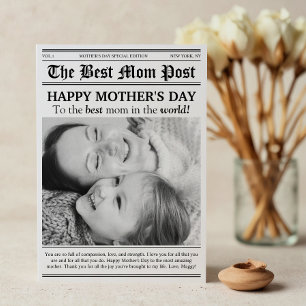 Vintage Newspaper Style Mother’s Day Card