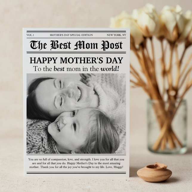 Vintage Newspaper Style Mother’s Day Card (Creator Uploaded)