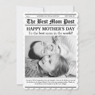 Vintage Newspaper Style Mother’s Day Card