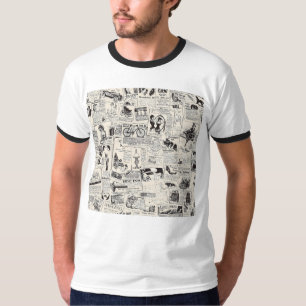 Vintage Newspaper   T-Shirt