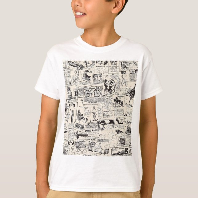 Vintage Newspaper  T-Shirt (Front)