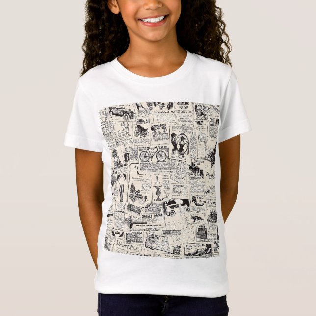 Vintage Newspaper   T-Shirt (Front)