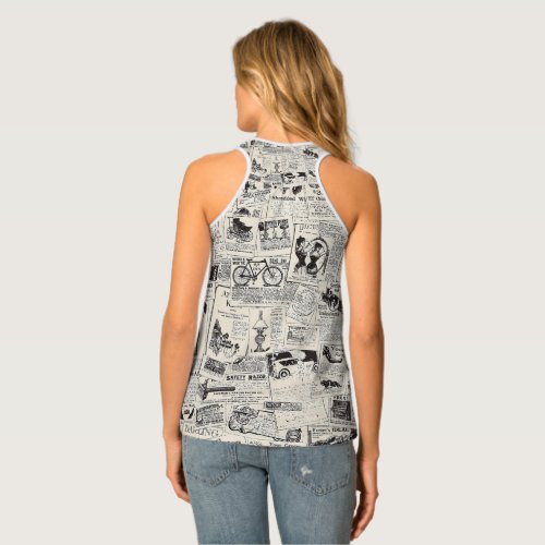 Vintage Newspaper   Tank Top