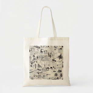Vintage Newspaper Tote Bag