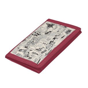 Vintage Newspaper Tri-fold Wallet