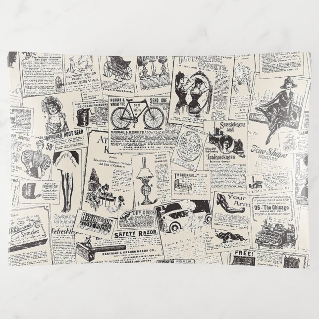 Vintage Newspaper  Trinket Tray (Front)