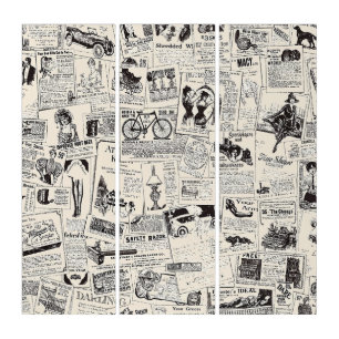 Vintage Newspaper Triptych